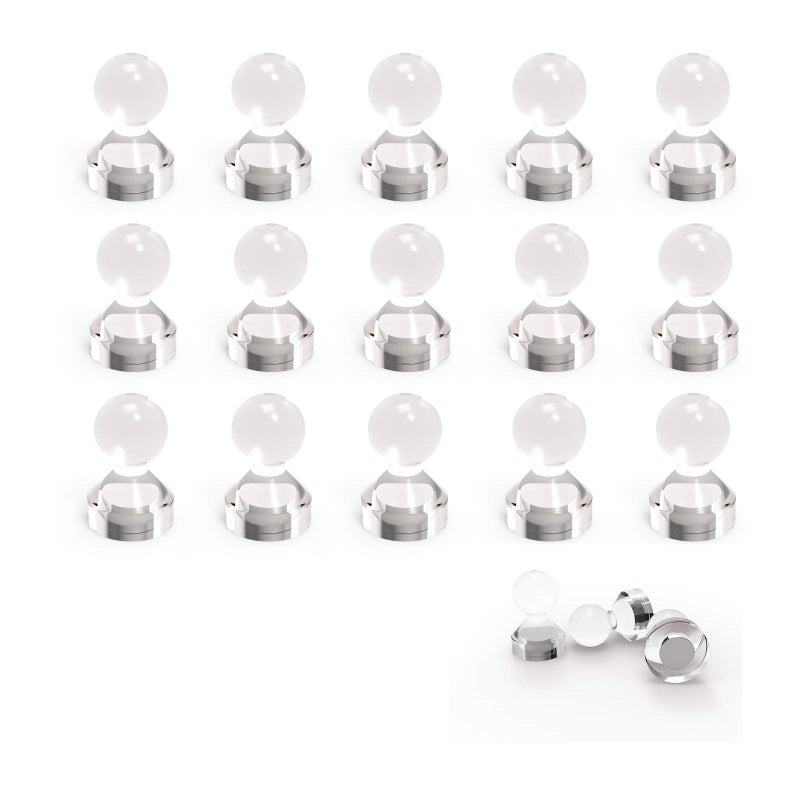 Ant Mag Magnetic Push Pins Strong Push Pin Magnets for Fridge Whiteboards Calendars Maps in School & Office Pack of 18 White - Image 1